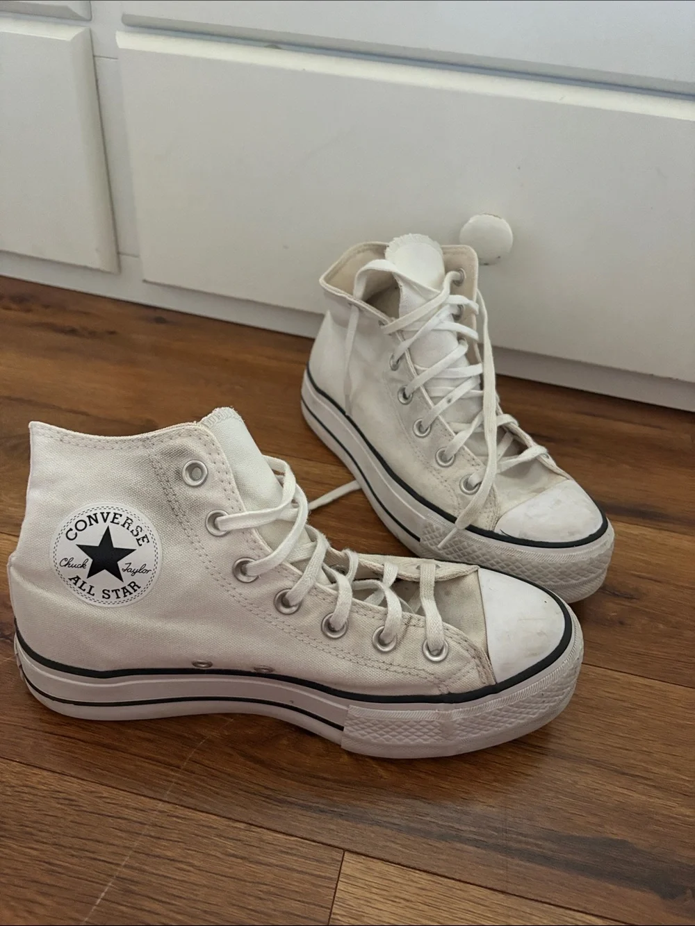 Converse White High Top All Star Sneakers